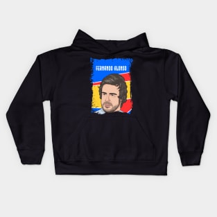 Fernando Alonso Illustration Tribute Kids Hoodie